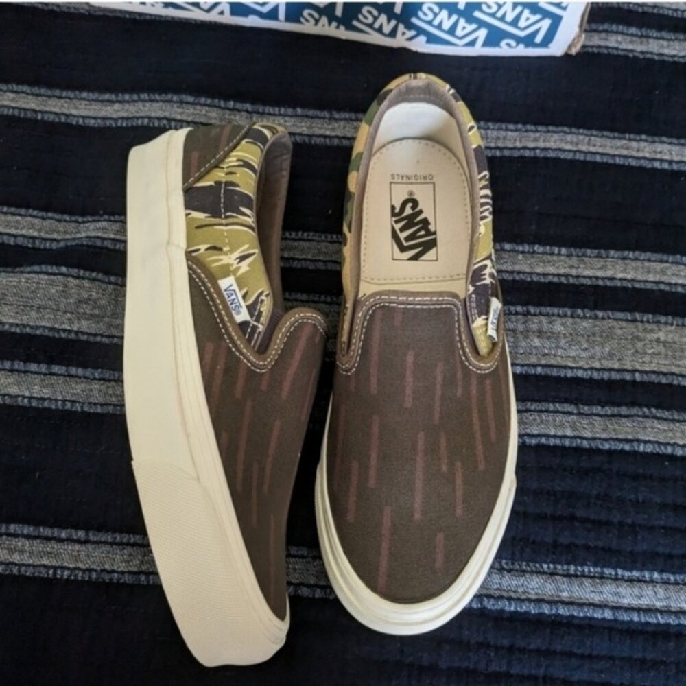 Vans OG Slip On LX Women 8 Canvas Mixed Camo Brown VNOA3AV7VYT 012026 - Picture 2 of 11